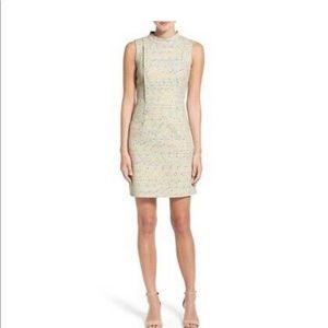 Nordstrom Halogen Ivory Neon Tweed Shift Dress